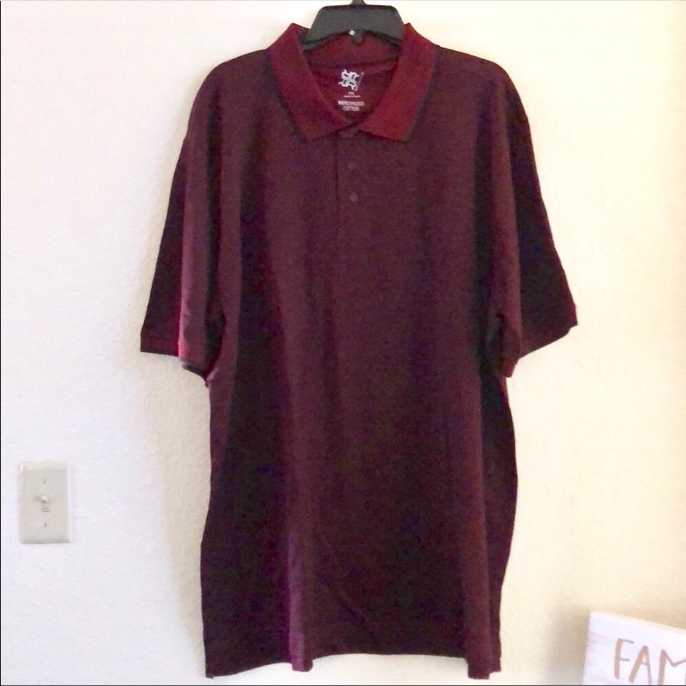 Men’s Maroon Polo Style Shirt size XXL